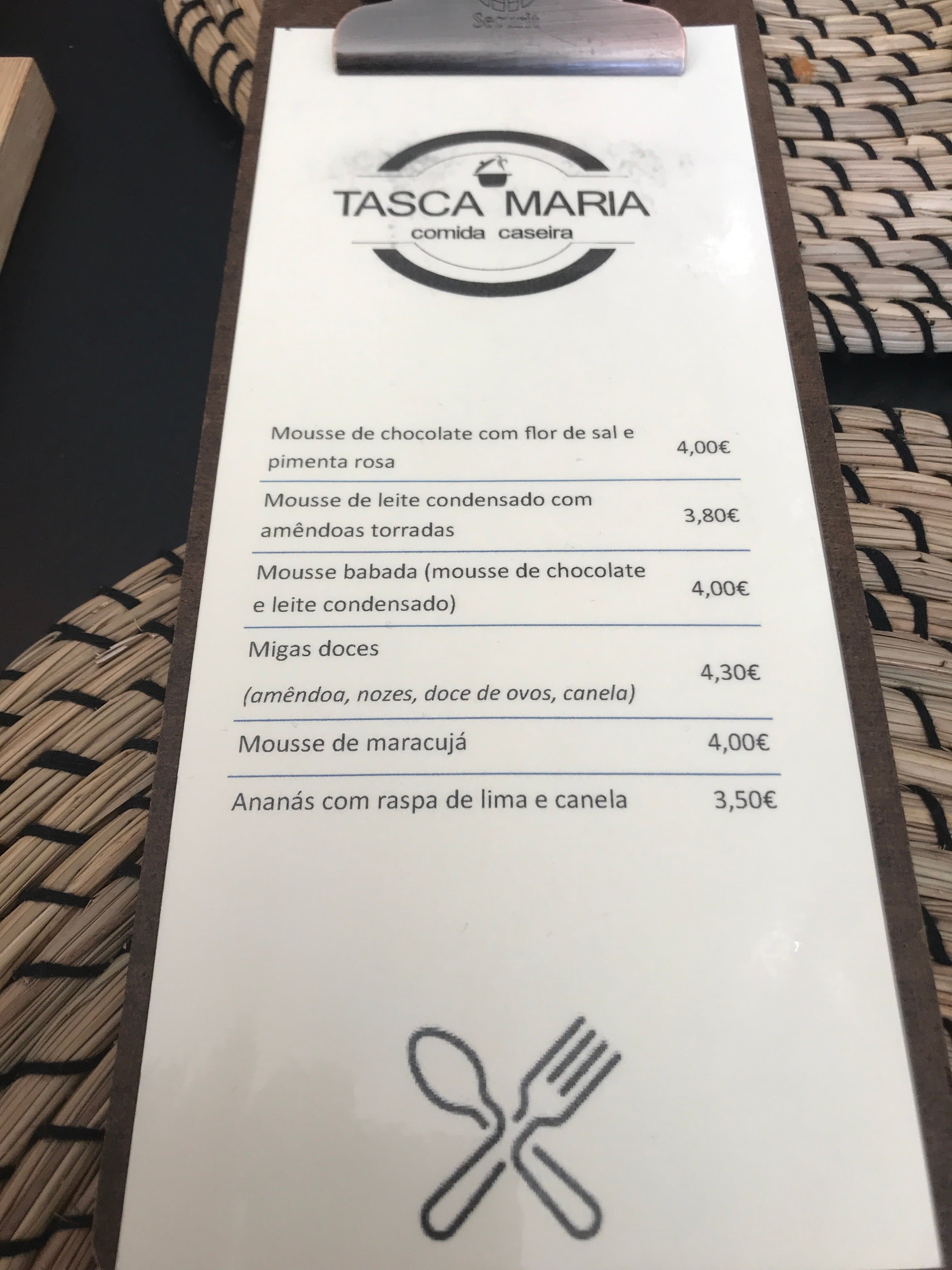 Doces caseiros da Tasca Maria